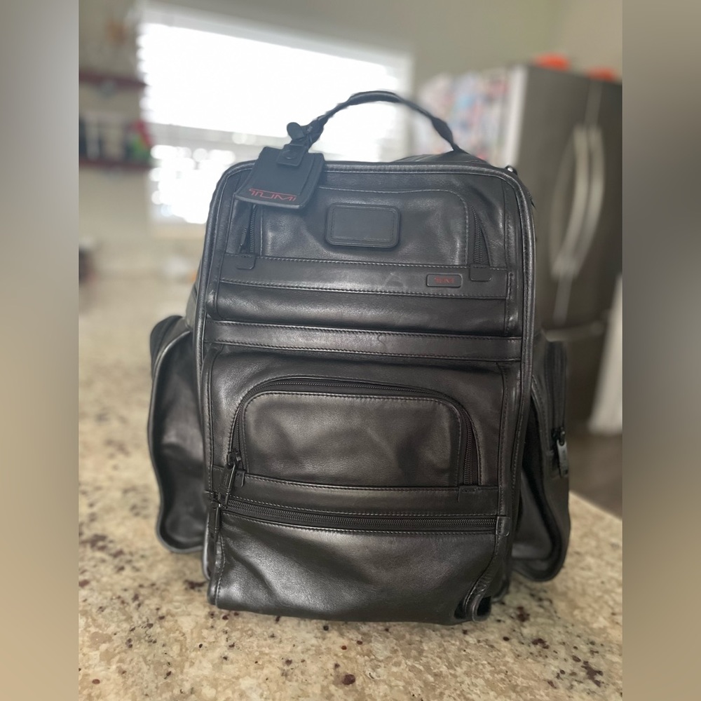 Tumi Brief Backpack - black leather